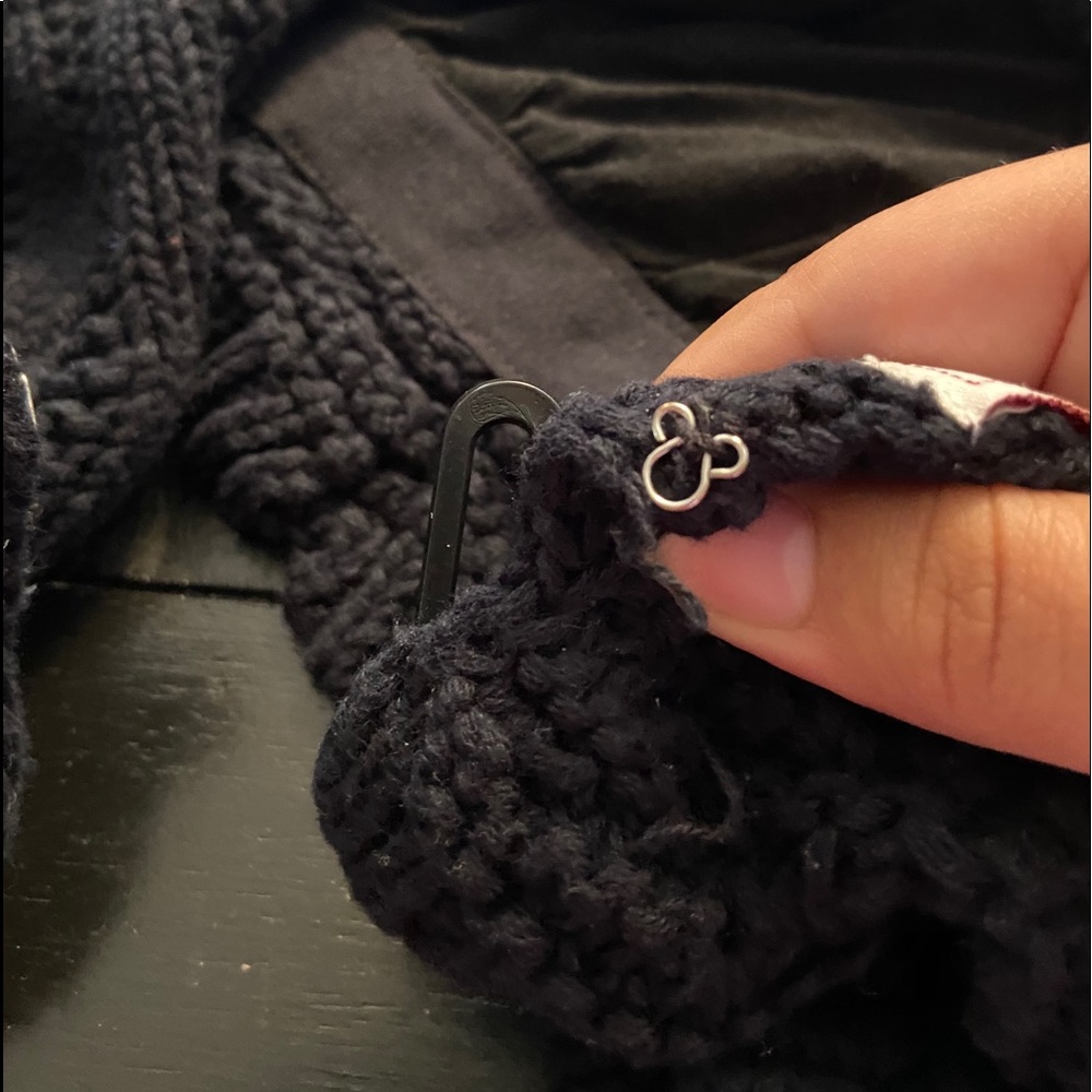 black knit cotton bathing suit top - Picture 2 of 2